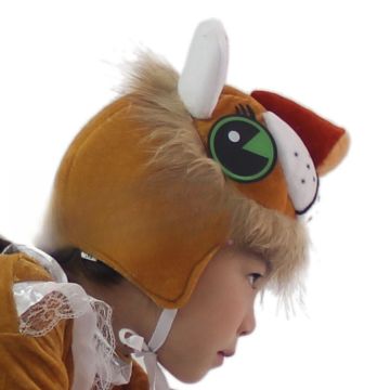 Kids lion headpiece with plush fur mane and foam ears
