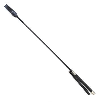 Equestrian riding crop costume accessory with wrist loop and chrome hardware