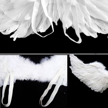 Adult White Feather Angel Wings 105cm - Real Feather Fairy Wings