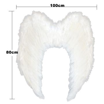 Adult White Angel Wings - Large Feather Wings 100cm x 80cm