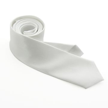 White satin skinny tie for 1920s gangster costume, 145cm length