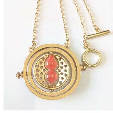 Wizard Time-Turner Necklace - Rotating Hourglass Pendant with Chain