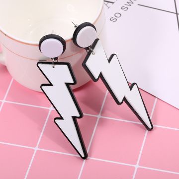 Adult lightning bolt dangle earrings showing zigzag chevron shape and post-back fittings