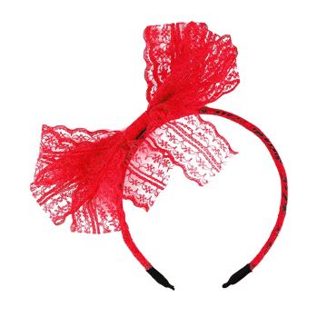 Red 1980s Lace Headband