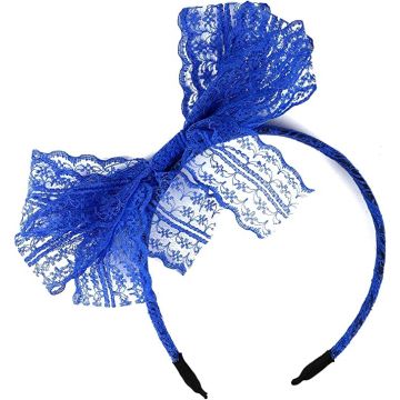 80s Party Lace Headband Blue tt1048-14