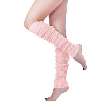 Womens 80s Pink Leg Warmers - Retro Dance Aerobics Costume Accessory