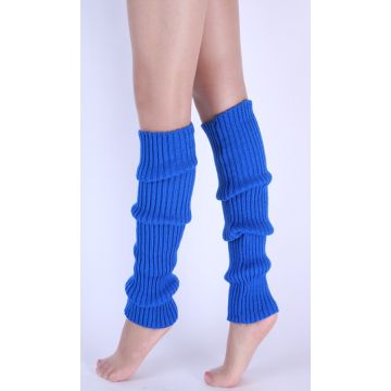 Adult 80s Blue Leg Warmers - Womens Ribbed Dance Aerobics Accessory Pair