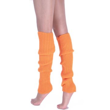 Adult Neon Orange 80s Leg Warmers and Fishnet Gloves Set