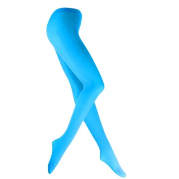 Lake Blue 80s 70s Disco Opaque Womens Pantyhose Stockings Hosiery Tights tt1067-2