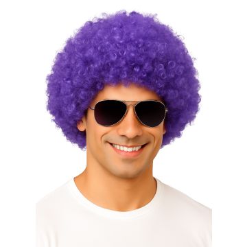 Adult Purple Afro Wig - 70s Disco Costume Accessory