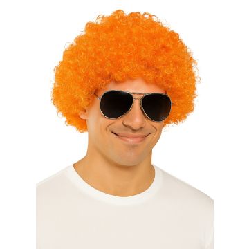 Orange Wig Adult Afro Wig - 70s Disco Funky Curly Hair Accessory