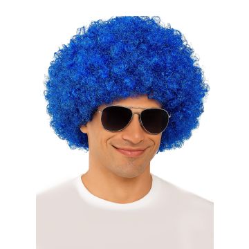 Adult Blue Afro Wig - 70s Disco Costume Accessory