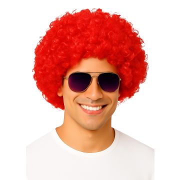 Adult Red Afro Wig - 70s Disco Costume Accessory