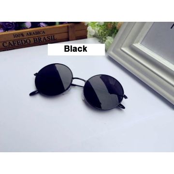 Adult Round Retro Sunglasses - Black Wire Frame Hippie 60s 70s 80s Accessory