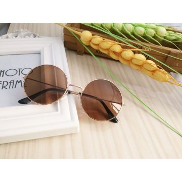 Adult Round Frame Sunglasses - Rose Gold Retro 80s Hippie Glasses