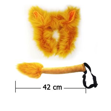 Kids Lion Costume Accessory Set - Headband with Ears and Tail