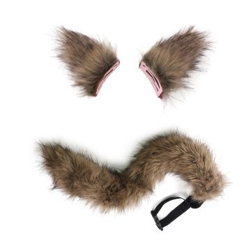 Fox Ears and Tail Set - Clip-On Animal Costume Accessories