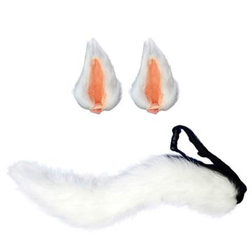 Adult Fox Wolf Ears and Tail Set - Clip-On Cosplay Accessories