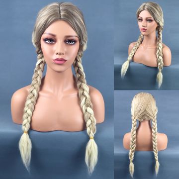 Long Braided Blonde Wig + Cap tt1142