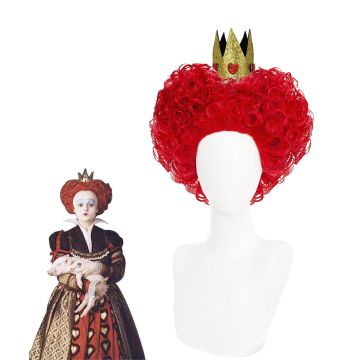 Queen of Hearts Wig Short Afro Curly Beehive Wig Alice in Wonderland