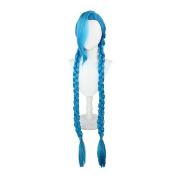 Jinx Costume Wig - Long Blue Braided Cosplay Wig with Bangs