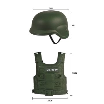 Childrens Army Outfits 14-Piece Soldier Costume Kit with Vest & Helmet