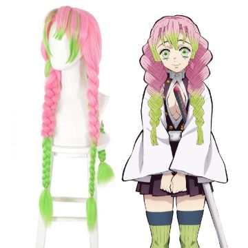 Anime Demon Slayer Kimetsu no Yaiba Kanroji Mitsuri Wig tt1170