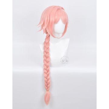 Adult Astolfo Cosplay Wig - Pink Braided Anime Wig with White Streak