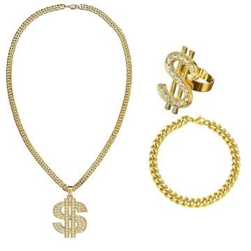 Dollar Medallion Bling Ali G Gangster 80s Hip Hop Costume Accessary tt1201