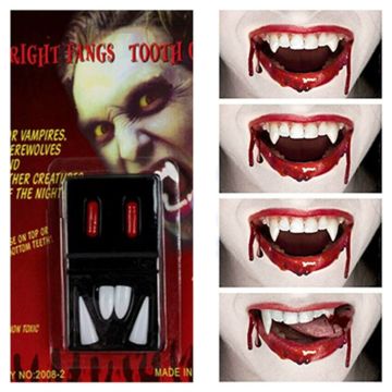 4PC Vampire Wolf Fangs Tooth Cap blood tube tt1212