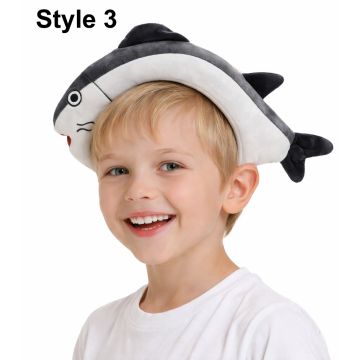Kids Ocean Fish Headband - 3D Plush Sea Creature Hat with Fins