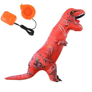 Adult Inflatable T-Rex Costume - Red Dinosaur Blow Up Suit
