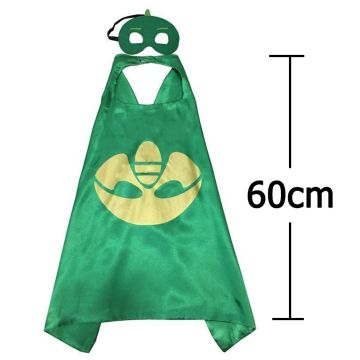 Kids Green Lizard Superhero Cape and Mask Set - Reptile Hero Costume