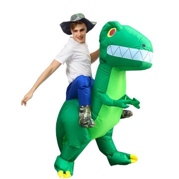Adult Dinosaur Costume Ride-On - Inflatable T-Rex Rider Carry-Me Suit