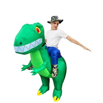 Adult Dinosaur Costume Ride-On - Inflatable T-Rex Rider Carry-Me Suit