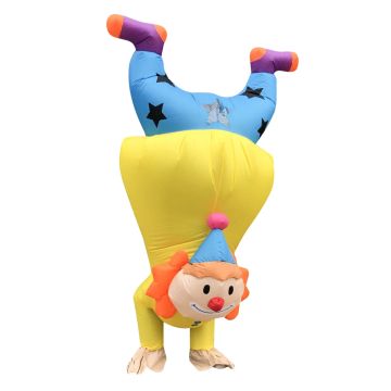 Adult Inflatable Upside-Down Clown Costume - Circus Handstand Novelty Suit