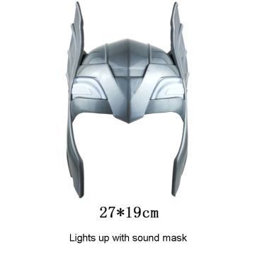 Kids Norse Thunder God Costume Set with Light-Up Helmet and Hammer