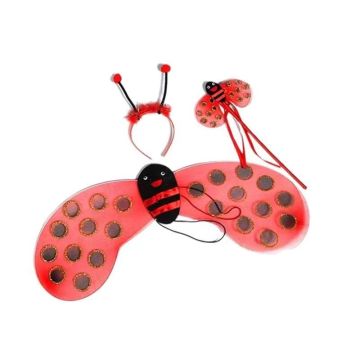 Toddler Girls Ladybird Costume Set with Wings and Wand