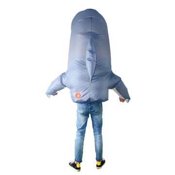 Adult Inflatable Shark Costume - Great White Attack Suit with Fan