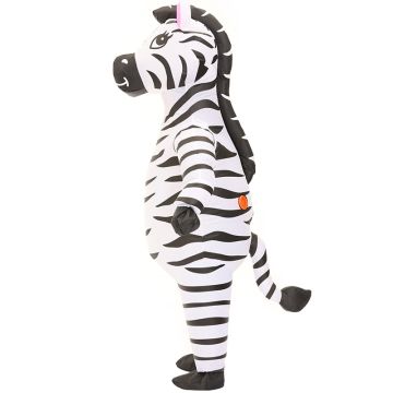 Adult Inflatable Zebra Costume - Full-Body Safari Animal Suit with Fan