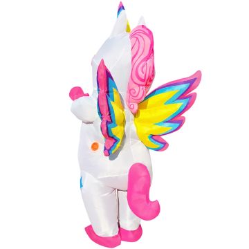Kids and Adults Inflatable Unicorn Costume - Rainbow Wings Fantasy Outfit