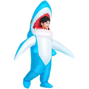 Kids Inflatable Shark Costume - Blow Up Shark Attack Jumpsuit