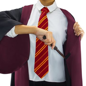 Kids Wizard School Robe Costume - Black with Burgundy Lining