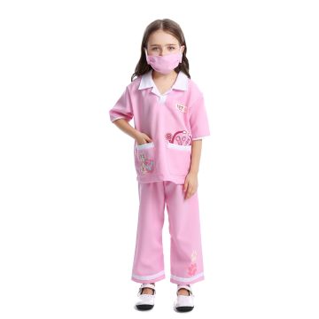 Womens Vet Costume - Pink Veterinarian Dress-Up Outfit with Mask