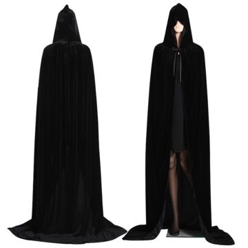 Kids Velvet Cape with Hood - Medieval Wizard Cloak Costume