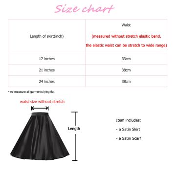 Women's Black Satin 50s Circle Skirt and Scarf Set