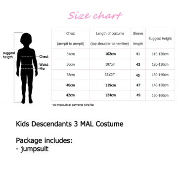 Kids Magical Heirs Costume - Blue Dragon Villain Jumpsuit with Gloves