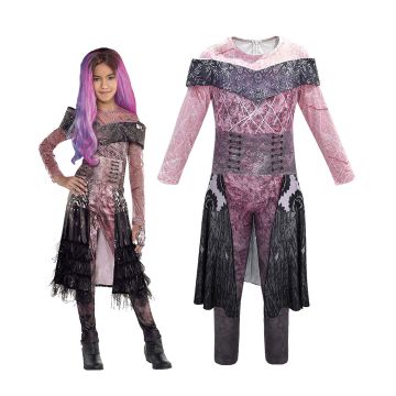 Girls Audrey Magical Heir Costume - Pink Purple Jumpsuit with Skirt