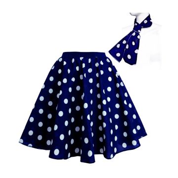 Navy With white dot 1950's Rock n Roll Dot Style skirt tt3098-8