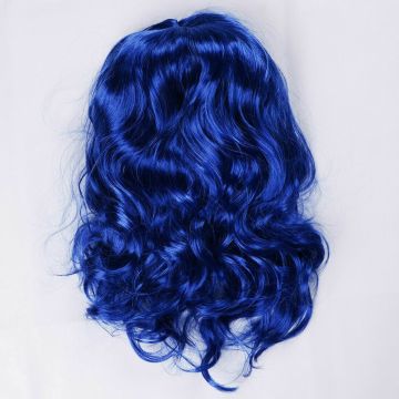 Girls Blue Long Wavy Wig - Electric Blue Ombre Costume Hair Accessory